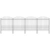 vidaXL Garden Fence with Spear Top Steel 671x200 cm Black