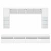 vidaXL 8 Piece TV Wall Cabinet Set with LED Lights White