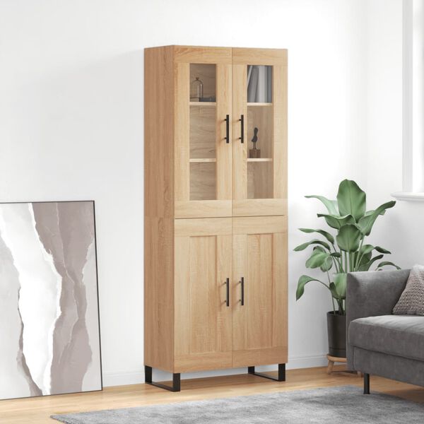 vidaXL Highboard Sonoma Oak 69.5x34x180 cm Engineered Wood
