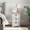 vidaXL Bedside Table Corona White 35 x 32.5 x 58 cm Solid Pine Wood