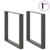 vidaXL Dining Table Legs U-Shaped 2 pcs Anthracite 80x(72-73) cm Steel