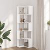 vidaXL Corner Bookcase 5-Tier White 50x50x179 cm Engineered Wood
