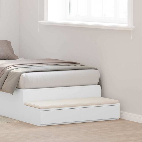 vidaXL Bed Drawers White 100 x 36.5 x 16.5 cm Engineered Wood