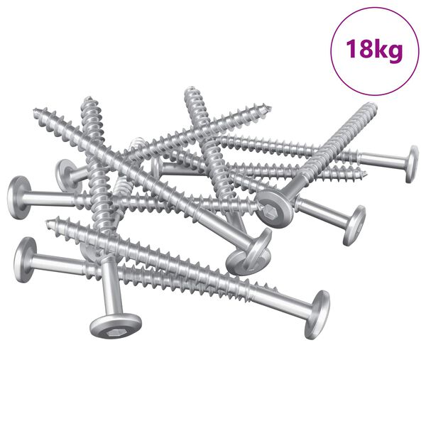 vidaXL Wood Screws 1900 pcs Silver Steel