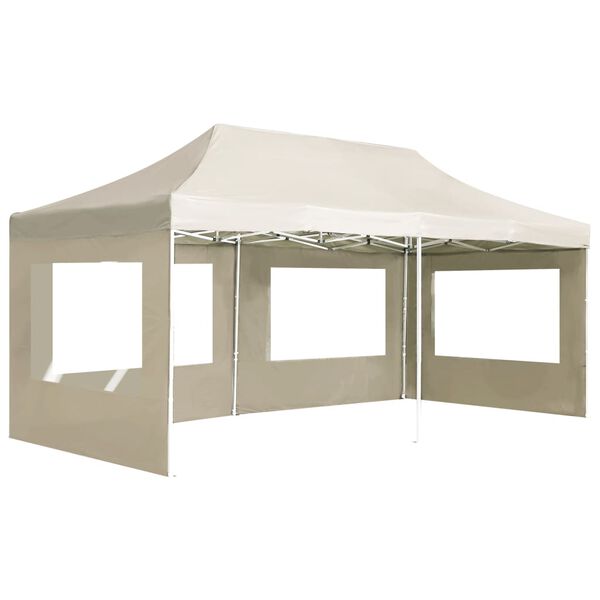 vidaXL Professional Folding Party Tent with Walls Aluminium 6x3 m Cream