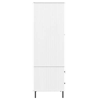 vidaXL Wardrobe with Metal Legs White 90x55x172.5 cm Solid Wood OSLO