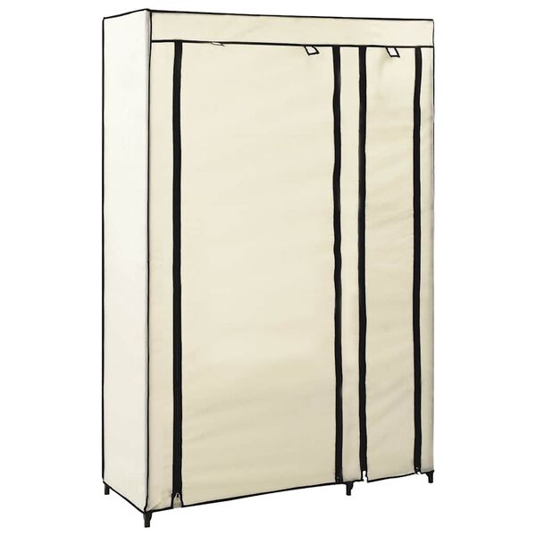 vidaXL Folding Wardrobes 2 pcs Cream 110x45x175 cm Fabric