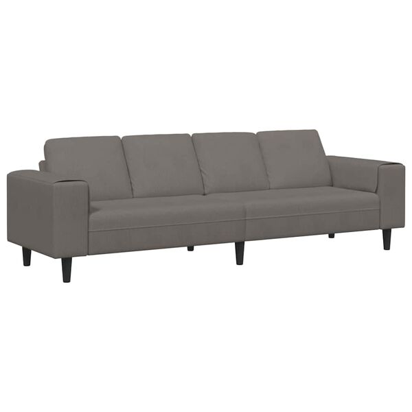 vidaXL Sofa with Cushion Light Grey 250 x 77 x 76 cm Corduroy Fabric