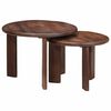 vidaXL Nesting Tables 2 pcs Dark Brown Solid Mango Wood