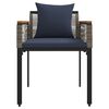 vidaXL Outdoor Furniture Set 4 pcs Grey and Navy Blue PE Rattan