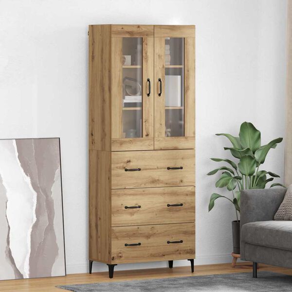 vidaXL Highboard Artisan Oak 69.5 x 34 x 180 cm Engineered Wood