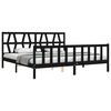 vidaXL Bed Frame without Mattress Black 200x200 cm Solid Wood Pine