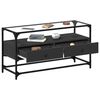 vidaXL TV Cabinet with Glass Top Black 98x35x51 cm Engineered Wood