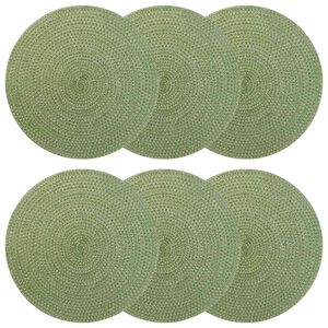 vidaXL Jute Placemets 6 pcs Olive green 100% Tossa Jute