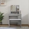 vidaXL Dressing Table Set with LED Grey Sonoma Engineered Wood