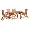 vidaXL 5 Piece Garden Dining Set Solid Wood Acacia and Textilene