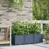 vidaXL Garden Planter 3 pcs Grey 120 x 40 x 37.5 cm Plastic