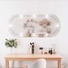 vidaXL Wall Mirror with LED Lights 45x100 cm Glass Oval