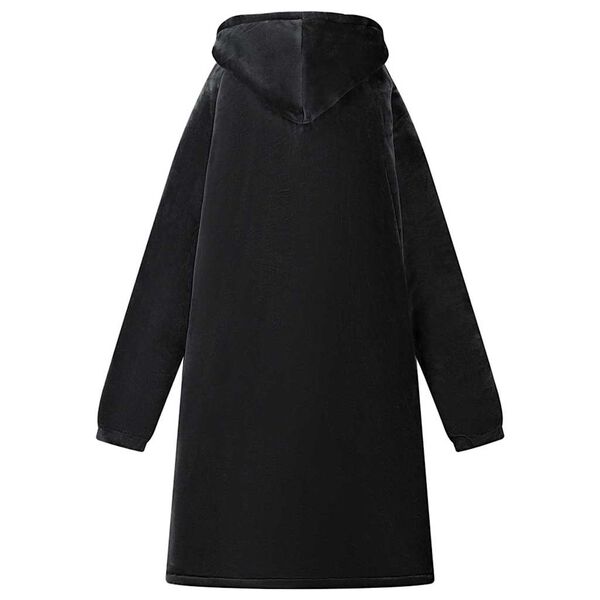 vidaXL Blanket Hoodie Black M Fleece and Flannel