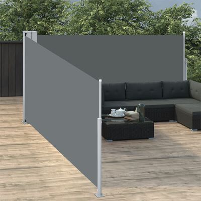 vidaXL Retractable Side Awning Anthracite 100x1000 cm
