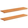 vidaXL Stair Treads 2 pcs 110 x 30 x 2 cm Light Brown Solid Beech Wood