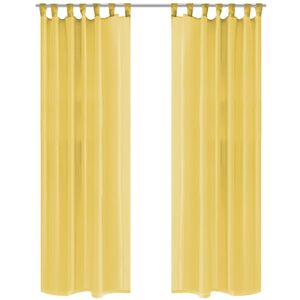 vidaXL Voile Curtains 2 pcs 140x175 cm Yellow