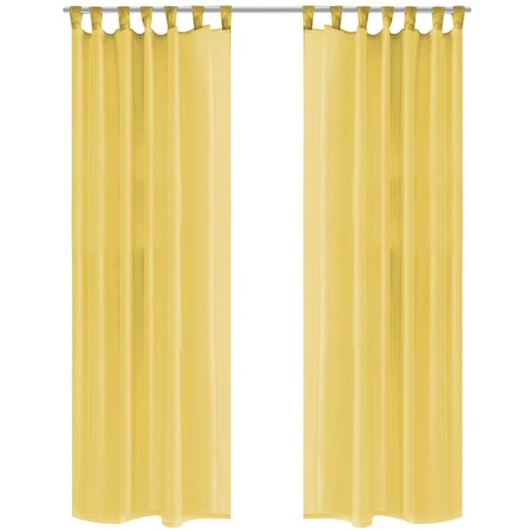 vidaXL Voile Curtains 2 pcs 140x175 cm Yellow
