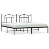 vidaXL Metal Bed Frame without Mattress with Headboard Black 200x200cm
