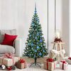 vidaXL Artificial Pre-lit Christmas Tree Green 150 cm PVC and Metal