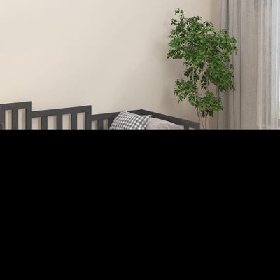 vidaXL Bed Frame Grey 100x200 cm Solid Wood Pine