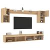 vidaXL 6 Piece TV Wall Units with LED Sonoma Oak Engineered Wood