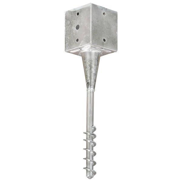 vidaXL Ground Spikes 6 pcs Silver 12x12x56 cm Galvanised Steel