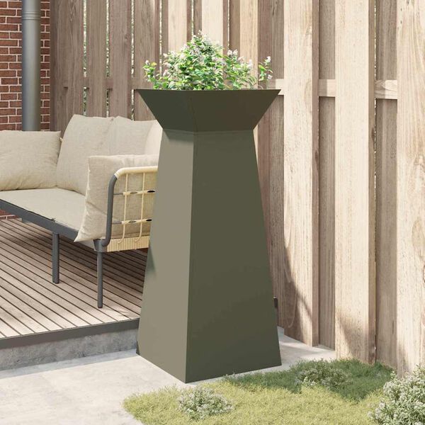 vidaXL Pillar Planter Olive 40 x 40 x 100 cm
