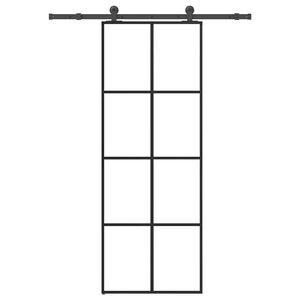 vidaXL Sliding Door with Hardware Set 76x205 cm ESG Glass&Aluminium