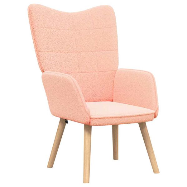 vidaXL Armchair Pink 62 x 67 x 95.5 cm Sherpa Fabric
