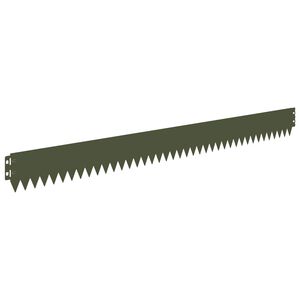 vidaXL Lawn Edging 50 pcs 103 x 10 cm Steel Olive Green