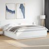 vidaXL Bed Frame with LED without Mattress White 180x200 cm Super King