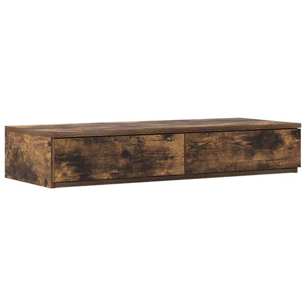 vidaXL Bed Drawers Smoked Oak 75 x 36.5 x 16.5 cm Engineered Wood