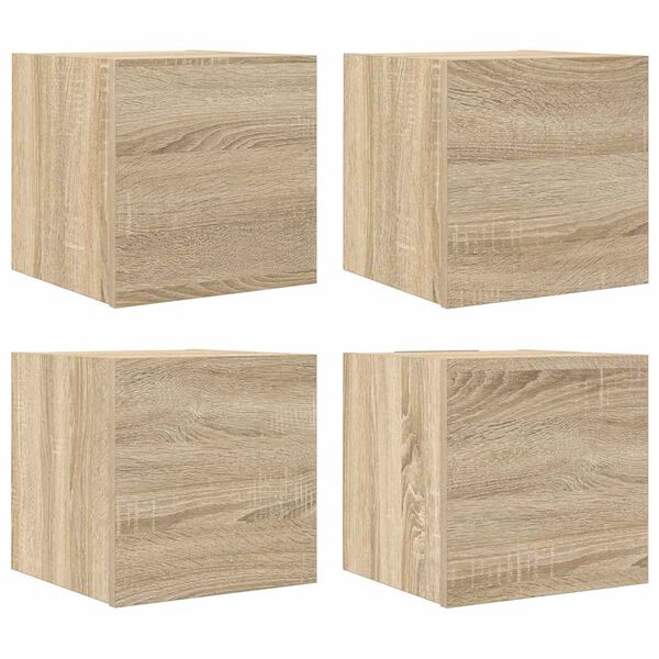 vidaXL Wall Mounted TV Cabinets 4 pcs Sonoma Oak 30.5x30x30 cm