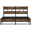 vidaXL Metal Bed Frame without Mattress Smoked Oak 160x200 cm