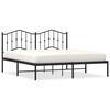 vidaXL Metal Bed Frame without Mattress with Headboard Black 160x200cm