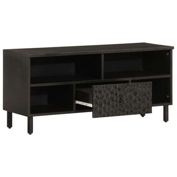 vidaXL TV Cabinet Black 100x33x46 cm Solid Wood Mango