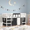 vidaXL Kids' Loft Bed with Curtains without Mattress White&Black 90x190cm