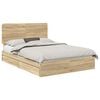 vidaXL Storage Bed with Drawer Sonoma Oak 160 x 200 cm Engineered Wood