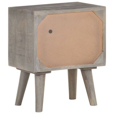 vidaXL Bedside Cabinet Grey 40x30x50 cm Solid Rough Mango Wood