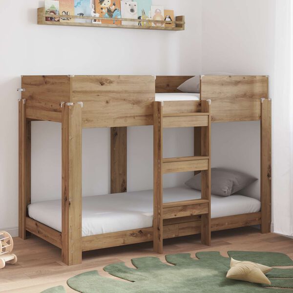 vidaXL Bunk Bed for Kids Artisan Oak 80 x 160 cm Engineered Wood