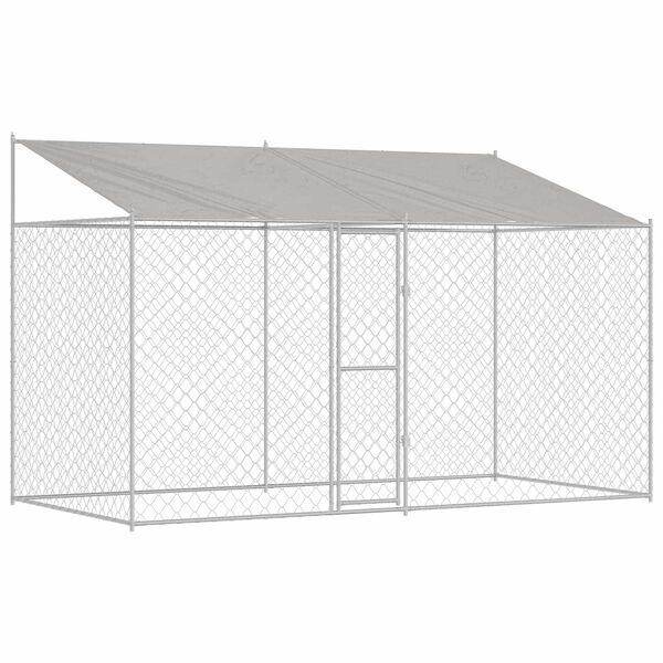 vidaXL Dog Cage 2 pcs Silver 400 x 200 x 258 cm Steel and PE