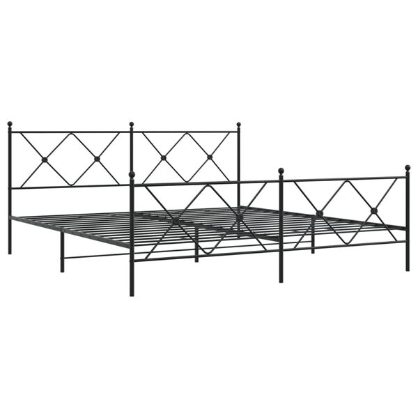 vidaXL Metal Bed Frame without Mattress with Footboard Black 183x213cm