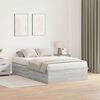 vidaXL Bed Frame with Storage Grey sonoma 120 x 190 cm Engineered wood