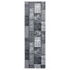 vidaXL Runner Rug BCF Grey with Block Pattern 80x300 cm